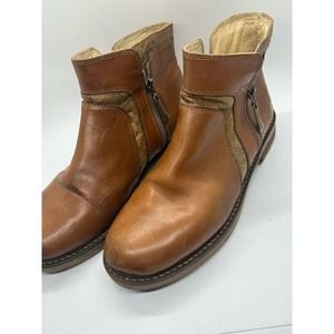 Jandy Brown Leather Chelsea Boots Ankle Size EU 38 Women's 7.5 Western